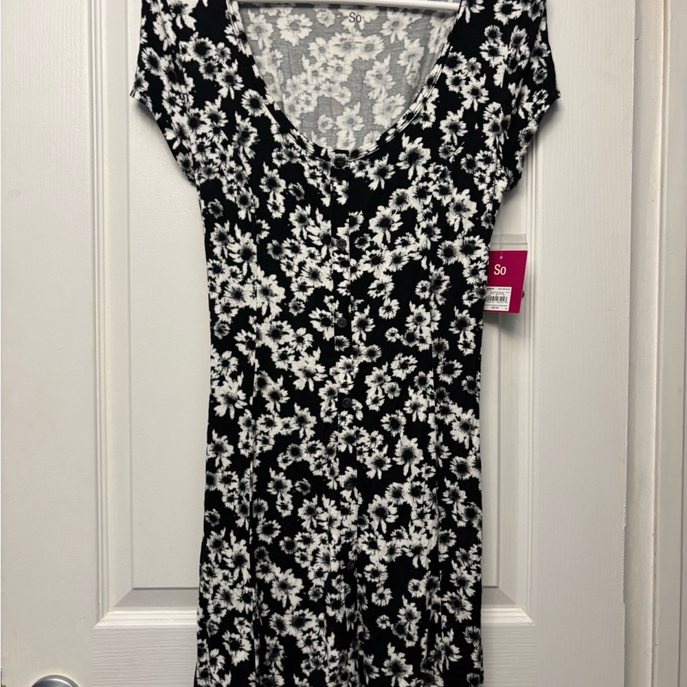 SO Black and White Mini Dress